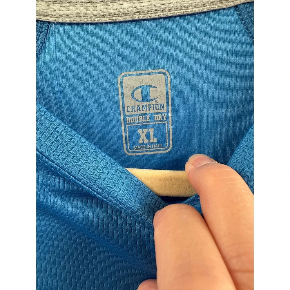 Champion Double Dry T-Shirt Athletic Activewear Gym Blue XL - Picture 2 of 8